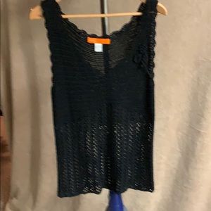 Black crocheted tank top